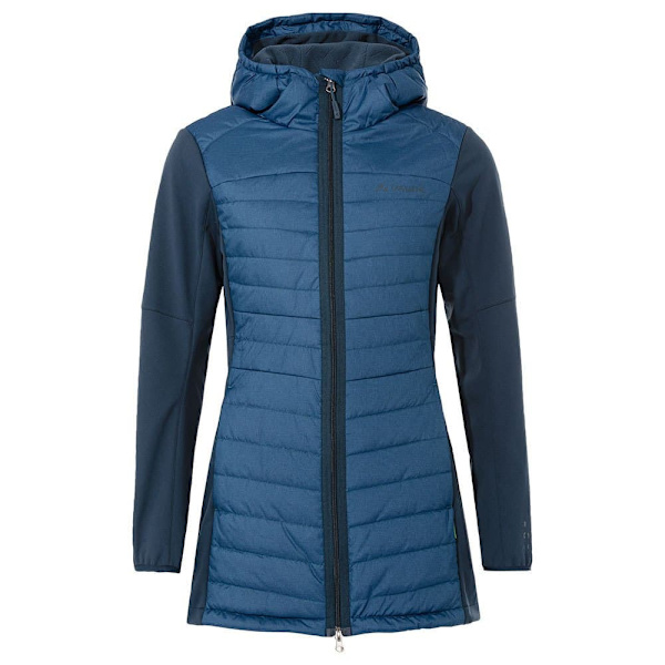 Vaude Skomer Hybrid Parka Fleecejacka Med Huva Blå 40 Kvinna