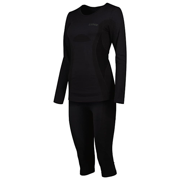 Lenz Langærmet Baselagssæt Merino Sort XS-S Kvinde