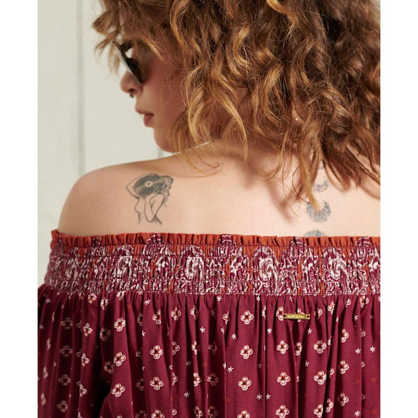 Superdry Romper Ameera Off Shoulder Rød S Kvinde