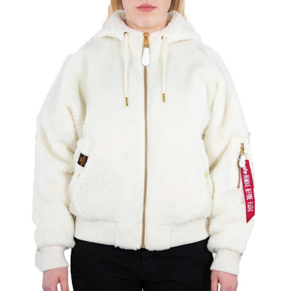 Alpha Industries Ma-1 Os Teddy Jacka Vit M Kvinna