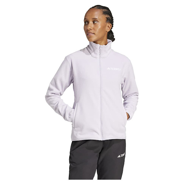 Adidas Multi Essentials Fleecejakke Med Fuld Lynlås Hvid L Kvinde
