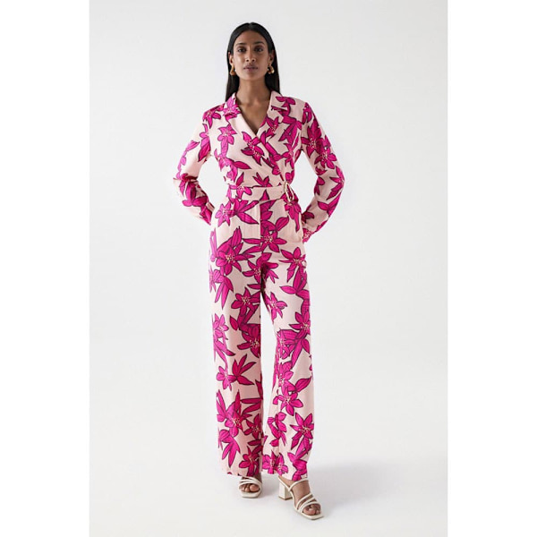 Salsa Jeans Jumpsuit Overall With Notch Collar Rosa M Kvinna