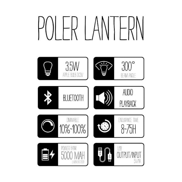 Poler Lantern Lampe Sort
