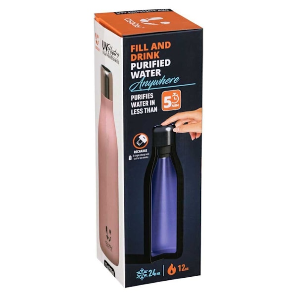 Asobu 500ml Termosflaska Med Uv-ljus Rosa