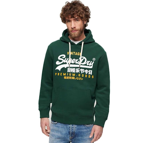 Superdry Vintage Logo Duo Tröja Med Huva Grönt 2XL Man