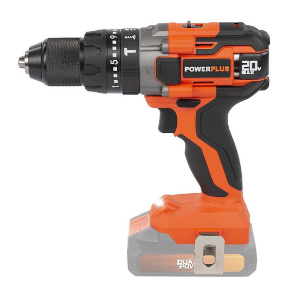 Powerplus Akku Skruetrækker Boremaskine Powdp15200 20v 50nm Søvfarvet