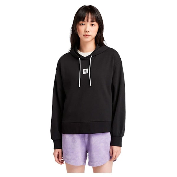 Timberland Stack Logo Loop Back Hættetrøje Sort M Kvinde