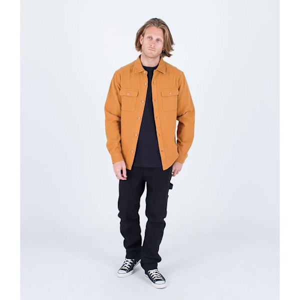 Hurley Lang ærmet Skjorte Santa Cruz Twill Orange L Mand