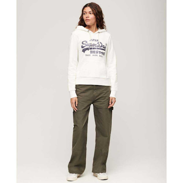 Superdry Metallic Vl Graphic Hættetrøje Beige S Kvinde