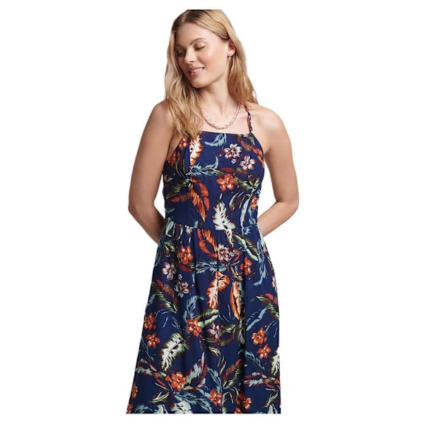 Superdry Kjole Vintage Cami Maxi Blå M Kvinde