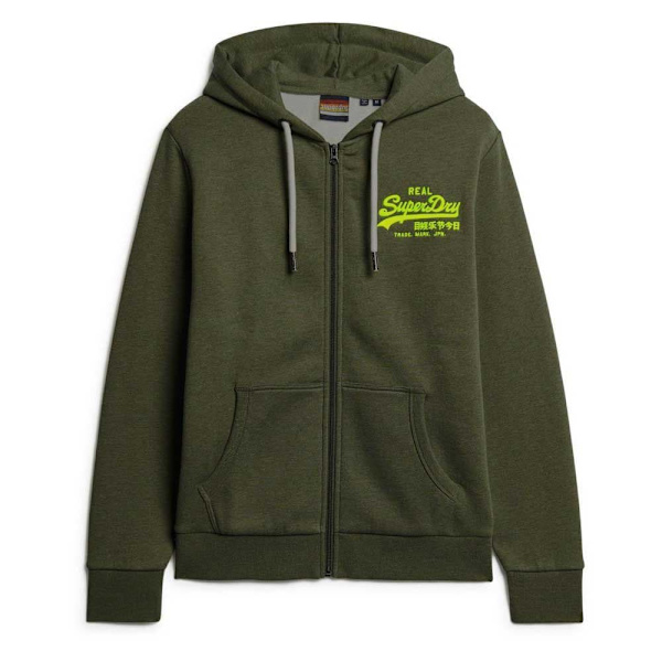 Superdry Neon Vl Graphic Sweatshirt Med Lynlås Grøn M Mand