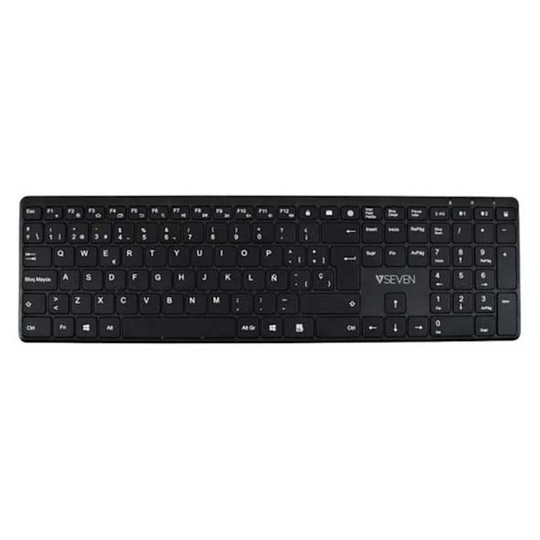V7 Silent Trådløst Tastatur Bluetooth Sort Sort
