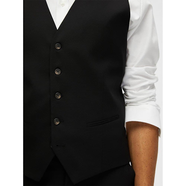 Selected Neil Slim Fit Vest Sort 50 Mand