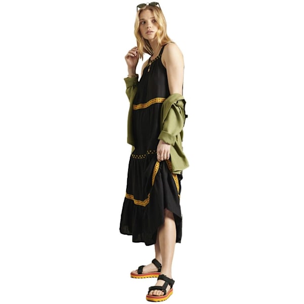 Superdry Kjole Sleeveless Embroidered Sort XS Kvinde