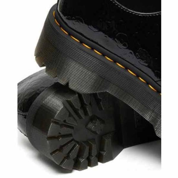 Dr Martens 1461 Quad 3-eye Patent Lamper Leopard Embross Sko Sort EU 36 Mand