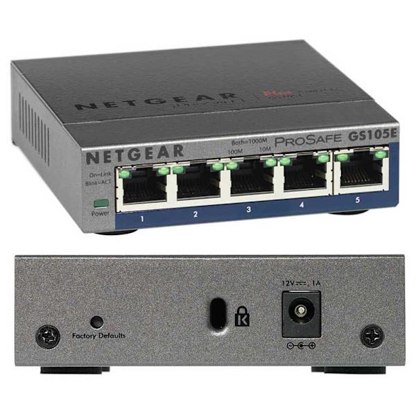 Netgear Gs105e 200pes Søvfarvet Grå