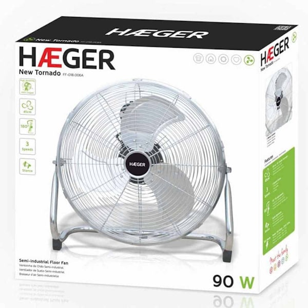 Haeger Tuuletin New Tornado Harmaa,Hopeinen One Size / EU Plug