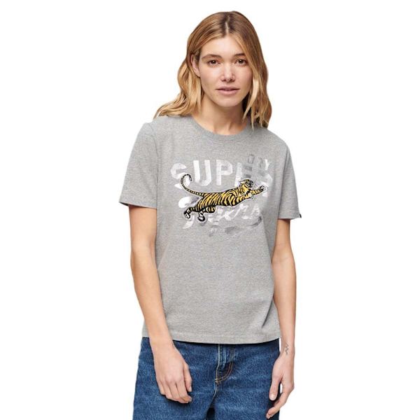 Superdry Reworked Classics Relaxed T-shirt Med Korte ærmer Grå M Kvinde