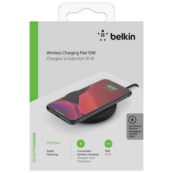 Belkin 10w Wireless Charging Pad With Psu & Micro Usb Cable Sort