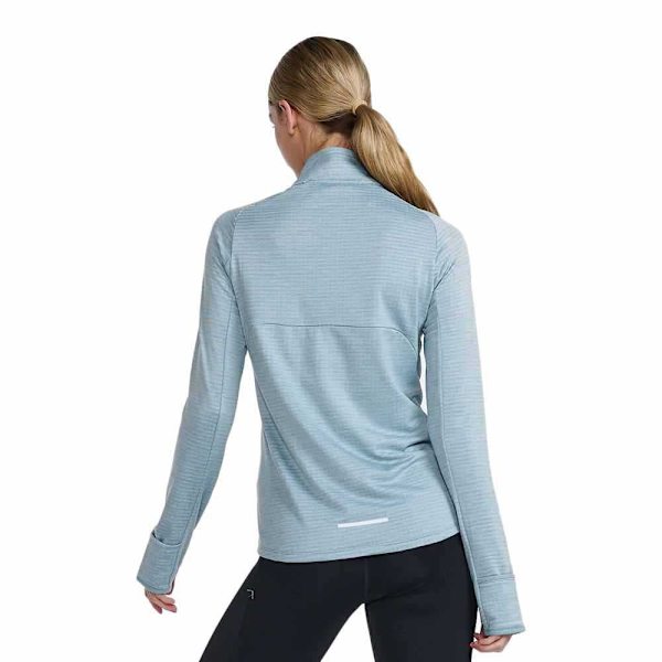 2xu T-shirt Med Halv Dragkedja Ignition Grå L Kvinna