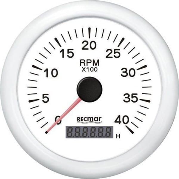 Recmar Varvräknare 0-4000 Rpm Vit 100 mm
