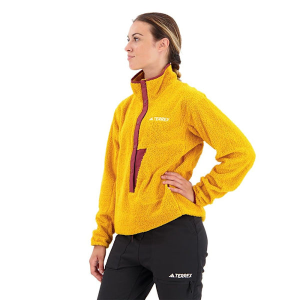 Adidas Full Dragkedja Fleece Organiser Xploric High-pile-fleece Pullover Gul L Kvinna