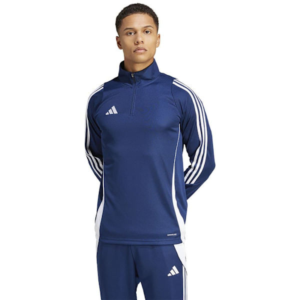 Adidas Halv Lynlås Sweatshirt Træning Tiro24 Blå L / Regular Mand