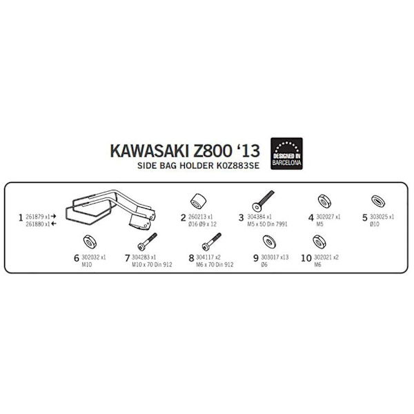 Shad Sivulaukun Pidike Kawasaki Z800 Musta
