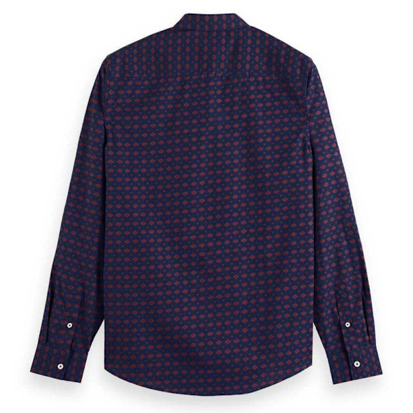 Scotch & Soda Slim Fit Ditsy Aop Skjorte Med Lange ærmer Blå M Mand