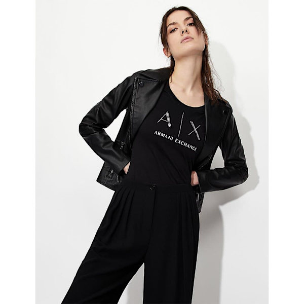 Armani Exchange 8nyb13_ynvlz Læderjakke Sort L Kvinde