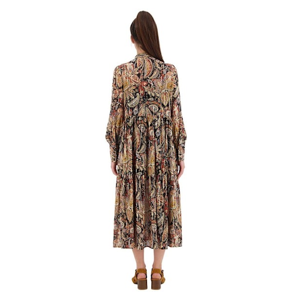 Superdry Kjole Studios Tiered Midi Brun XS Kvinde
