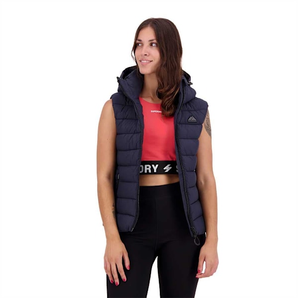 Superdry Väst Code Mtn Fuji Padded Blå 2XS Kvinna