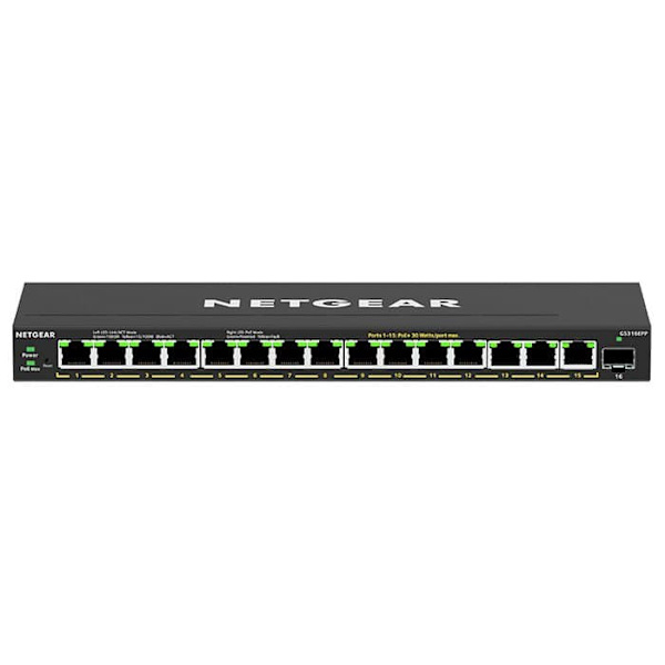 Netgear Kontakt Gs316epp 16 Havne Sort