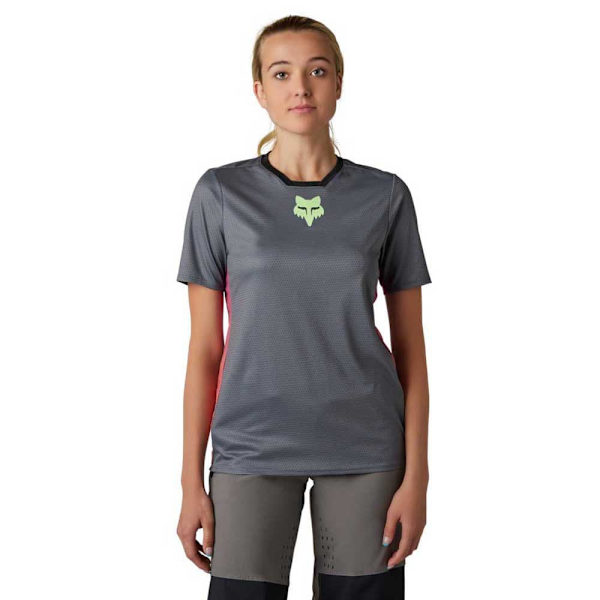 Fox Racing Mtb Kortärmad T-shirt Defend Race Grå S Kvinna