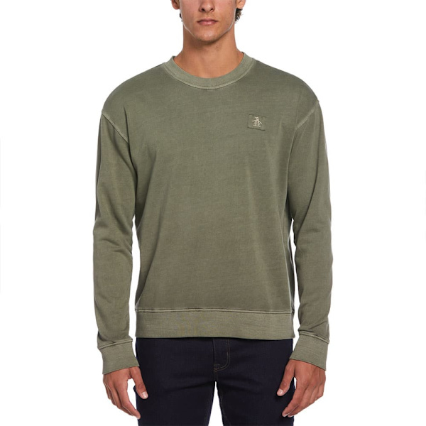 Original Penguin Garment Dyed Loop Back Terry Tröja Grönt L Man