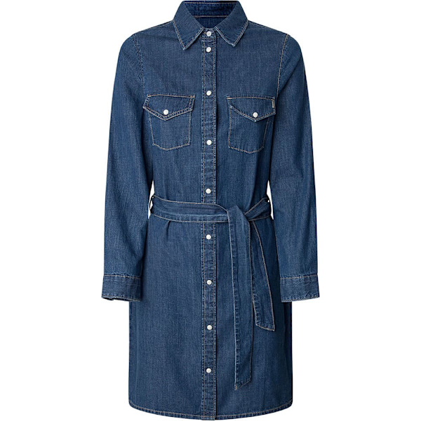 Pepe Jeans Regular Langærmet Kort Kjole Blå S Kvinde