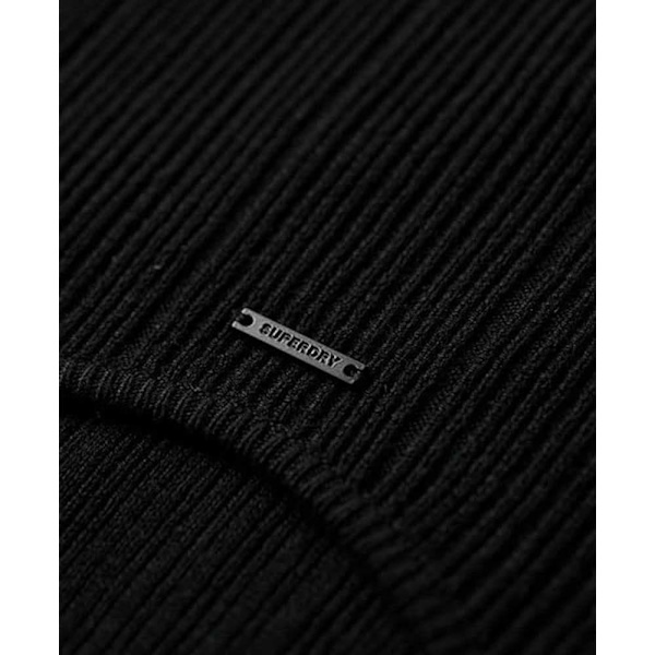 Superdry Backless Bodycon Langærmet Midi-kjole Sort L Kvinde