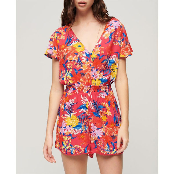 Superdry Beach Playsuit Lyhythihainen Lyhyt Mekko Monivärinen XS Nainen