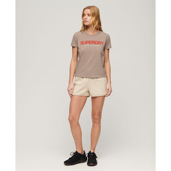 Superdry Sportswear Logo Fitted T-shirt Med Korte ærmer Beige 2XS Kvinde