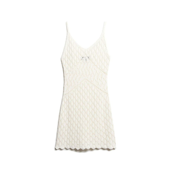 Superdry Kort Kjole Uden ærmer Crochet Cami Beige L Kvinde