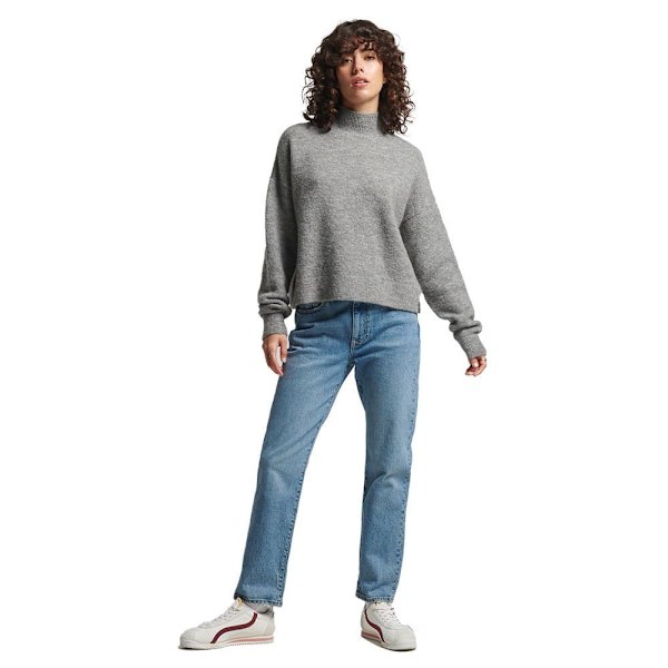 Superdry Tröja Vintage Essential Mock Neck Grå M Kvinna