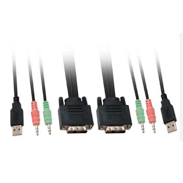 Level One Automatisk Skrivebordsskift Kvm-0260 Dvi / Usb Sort