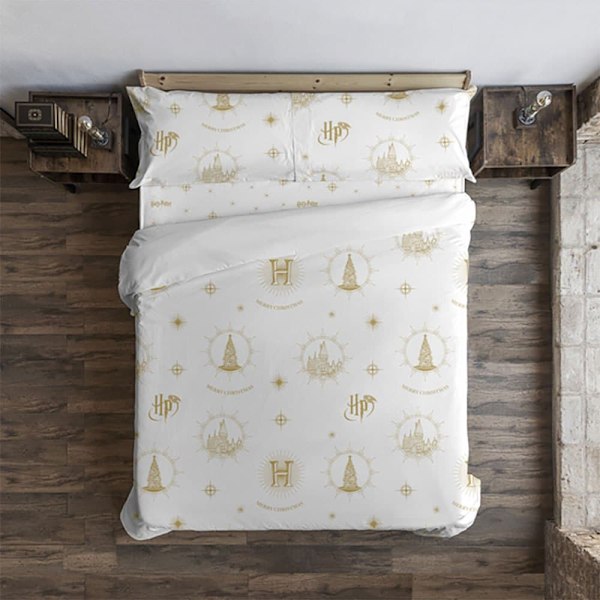Play Fabrics Påslakan Med Knappar Hogwarts Guld Jul 105 180x220 Cm