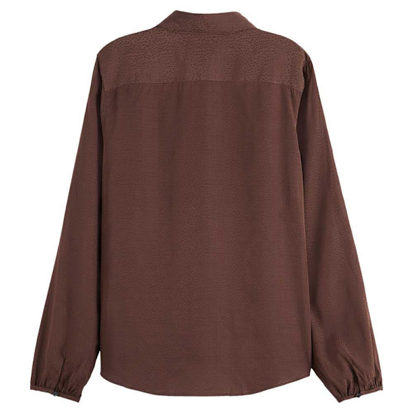 Scotch & Soda Viscose Jacquard Pitkähihainen Kauluspaita Ruskea 40 Nainen