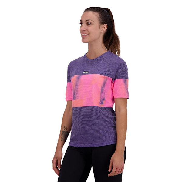Santini Kortärmad T-shirt Forza Indoor Collection Blå,Rosa L Kvinna