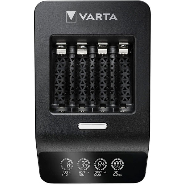 Varta Lcd Ultrahurtig Oplader Med 4 2100mah Aa12v 2100mah Aa12v Sort