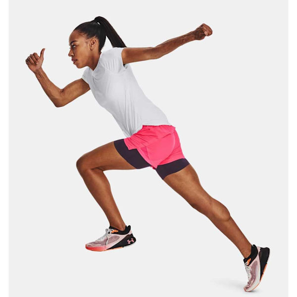 Under Armour Shorts Run Stamina 2-in-1 Rosa XS Kvinde