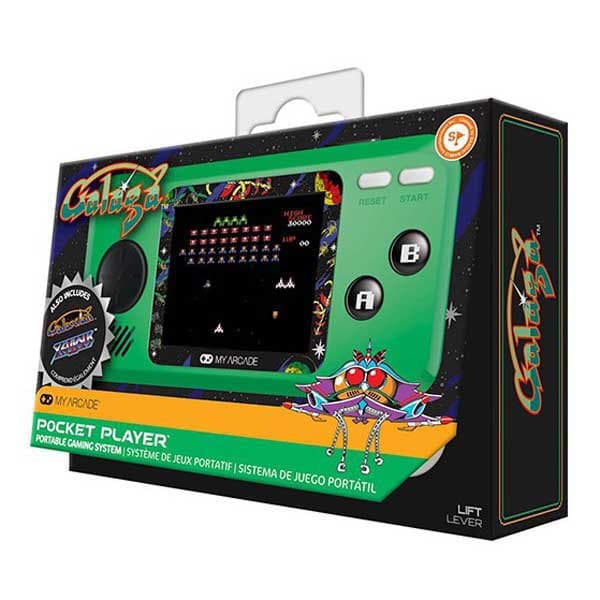My Arcade Retro Konsol Pocket Player Galaga Sort, Grøn