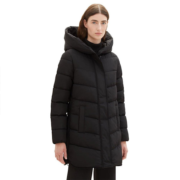 Tom Tailor Frakke 1038692 Winter Puffer Sort 2XL Kvinde
