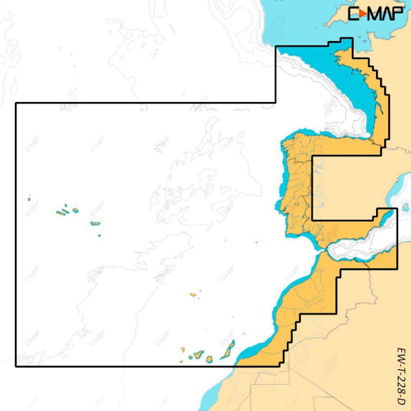 C-map Tutustu X Cardiin West European Coasts Keltainen